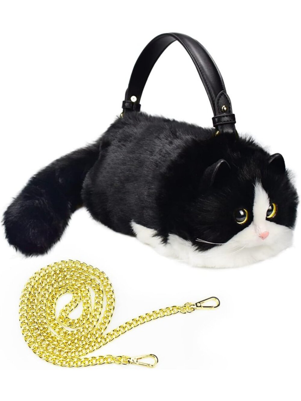 Cute Cat Shaped Crossbody Handbag | Soft Plush Purse for Women | Adorable